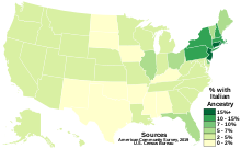 Americans with Italian Ancestry by state.svg