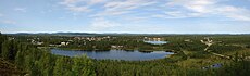 Arvidsjaur. Blick vom Lillberget Richtung NO. Panorama aus 4 Einzelbildern.