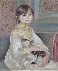 Жюли Мане с кошкой, 1887, Музей Орсе, Париж.