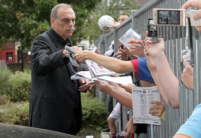 Grant signing autographs post match West Ham United v Bolton Wanderers 21 August 2010