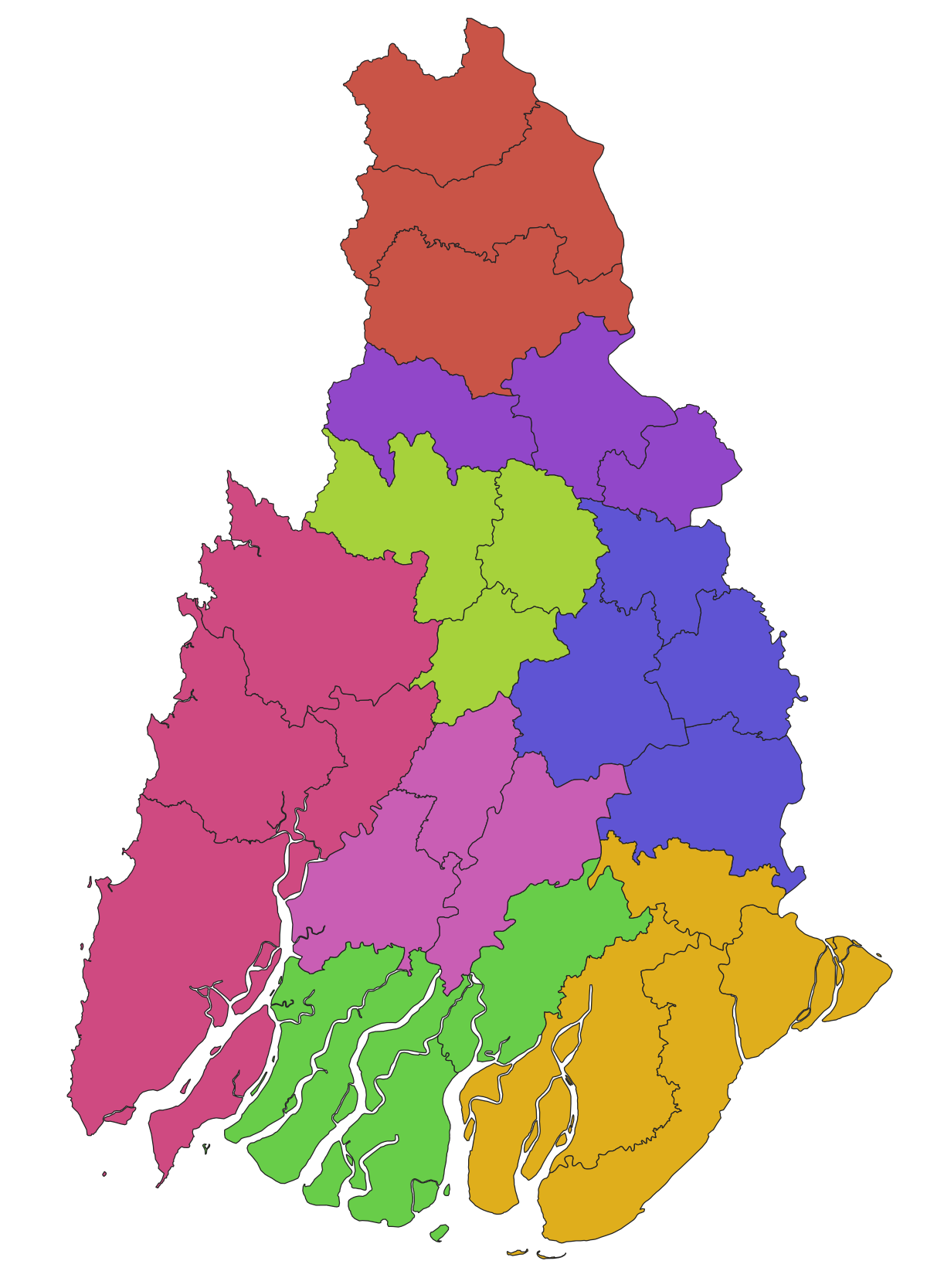 Area district region. Map of Hanoi District.