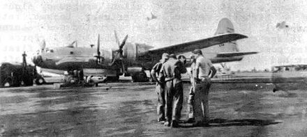 Photo of "American Beauty" Boeing B-29-45-BW Superfortress 42-24703 of the 792d Bomb Squadron 468th Bomb Wing, Kalaikunda AB, India B-29 American Beauty of the 792d Bomb Squadron 468th Bomb Wing.jpg