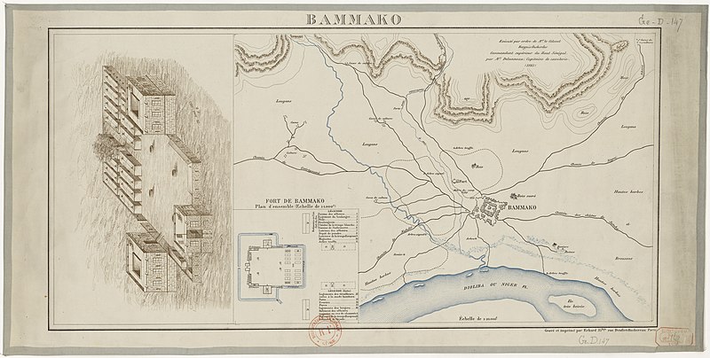 File:Bammako. Exécuté par ordre de M. le colonel Borgnis-Desbordes par M. Delanneau (1883).jpg