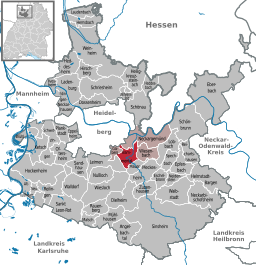 Läget för Bammental i Rhein-Neckar-Kreis