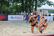 Deutsch: Beachhandball Europameisterschaften 2019 (Beach handball Euro); Tag 2: 3. Juli 2019 – Frauen, Vorrunde Gruppe C, Slowenien-Italien 0:2 (7:24, 18:22) English: Beach handball Euro; Day 2: 3 July 2019 – Women Preliminary Round Group C – Slovenia-Italy 0:2 (7:24, 18:22)