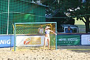 Deutsch: Beachhandball Europameisterschaften 2019 (Beach handball Euro); Tag 4: 5. Juli 2019 – Frauen, Viertelfinale, Niederlande-Griechenland 2:1 (25:12, 18:24, 7:6) English: Beach handball Euro; Day 4: 5 July 2019 – Quarter Final Women – Netherlands-Greece 2:1 (25:12, 18:24, 7:6)