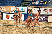 Deutsch: Beachhandball Europameisterschaften 2019 (Beach handball Euro); Tag 5: 6. Juli 2019 – Frauen, Halbfinale, Kroatien-Dänemark 1:2 (12:19, 17:10, 4:7) English: Beach handball Euro; Day 5: 6 July 2019 – Semifinal Men – Croatia-Denmark 1:2 (12:19, 17:10, 4:7)