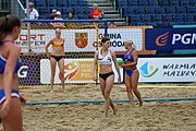 Deutsch: Beachhandball Europameisterschaften 2019 (Beach handball Euro); Tag 5: 6. Juli 2019 – Frauen, Halbfinale, Ungarn-Niederlande 2:0 (19:16, 15:12) English: Beach handball Euro; Day 5: 6 July 2019 – Semifinal Women – Hungary-Netherlands 2:0 (19:16, 15:12)