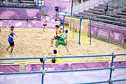 Deutsch: Beachhandball bei den Olympischen Jugendspielen 2018; Tag 6, 12. Oktober 2018; Jungen, Platzierungssspiel Ränge 5-6 – Thailand-Ungarn 0:2 English: Beach handball at the 2018 Summer Youth Olympics at 12 October 2018 – Boy's Placement Match 5-6 – Thailan-Hungary 0:2