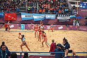 Deutsch: Beachhandball bei den Olympischen Jugendspielen 2018; Tag 5, 10. November 2018; Mädchen, Hauptrunde - Kroatien-Argentinien 1:2 English: Beach handball at the 2018 Summer Youth Olympics at 11 October 2018 – Girls Main Round – Croatia-Argentina 1:2