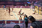 Deutsch: Beachhandball bei den Olympischen Jugendspielen 2018; Tag 4, 10. Oktober 2018; Mädchen, Vorrunde, Gruppe A - Ungarn-Chinese Taipei (Taiwan) 2:0 English: Beach handball at the 2018 Summer Youth Olympics at 10 October 2018 – Girls Preliminary Round Group A‎ – Hungary-Chinese Taipei 2:0