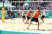 Deutsch: Beachvolleyball bei den Olympischen Jugendspielen 2018; Tag 8, 14. Oktober 2018; Mädchen, Achtelfinale – Mexiko-China 0:2 (15–21/16–21) English: Beach volleyball at the 2018 Summer Youth Olympics at 14 October 2018 – Girls Round of 16 – Mexico-China 0:2 (15–21/16–21)