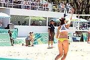 Deutsch: Beachvolleyball bei den Olympischen Jugendspielen 2018; Tag 9, 15. Oktober 2018; Mädchen, Viertelfinale: Puerto Rico-Russland 0–2 (12–21/10–21) English: Beach volleyball at the 2018 Summer Youth Olympics at 15 October 2018 – Girls Quarterfinals: Puerto Rico-Russia 0–2 (12–21/10–21)