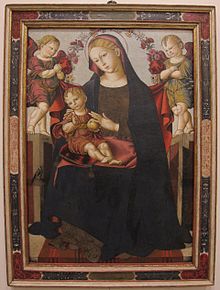 Bernardino di Mariotto, Madonna col Bambino in trono e angeli, da Santa Lucia, 1550 ca.