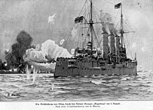 Bombardment of port Liepāja by German cruiser SMS Augsburg, 2 August 1914