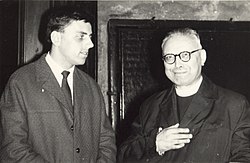 Evžen Policer (vlevo) s biskupem Hladem