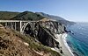 The Bixby Creek bridge and the Big Sur coastline.