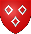 Armas da família francesa Puy du Fou: de vermelho, três lisonjas vazias (maclas)