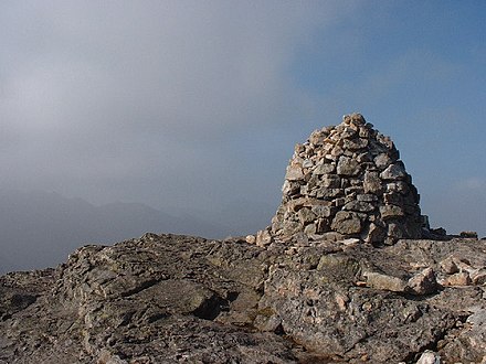 The summit cairn in 2005.