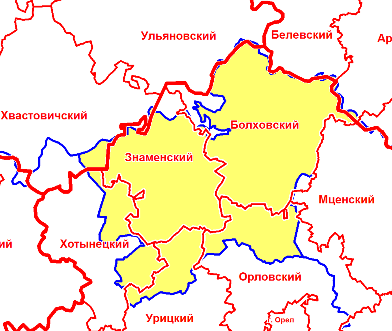 Карта мценского района орловской области