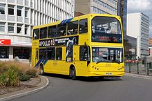 East Lancs Myllennium Vyking bodied Volvo B7TL in August 2011 Bournemouth Yellow Buses bus 115 (HF05 HNC).jpg