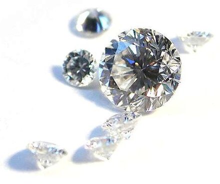 Diamonds have a very high refractive index of 2.417.