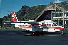 Britten-Norman Islander de Air Moorea en el aeropuerto de Moorea (1988)