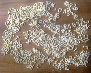 <span class="mw-page-title-main">Alphabet pasta</span> Pasta shaped like alphabet letters