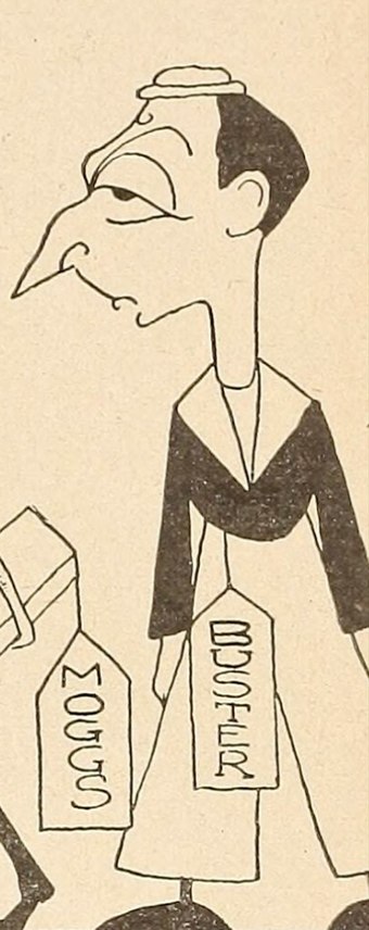 Buster Keaton caricature by John Decker from Picture-Play magazine, 1925