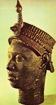 Brass head of a Yoruba king from Ife, 13th century Cabeza de rey (ciudad yoruba).jpg