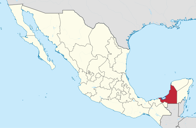 Map of Mexico with Campeche highlighted
