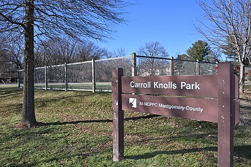 Carroll Knolls Park sign, Silver Spring, MD
