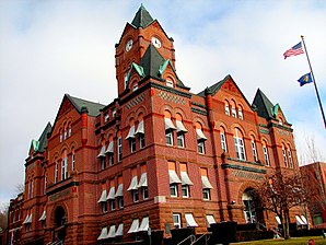 The Cass County Courthouse in Plattsmouth, listed on NRHP No. 89002248 [1]