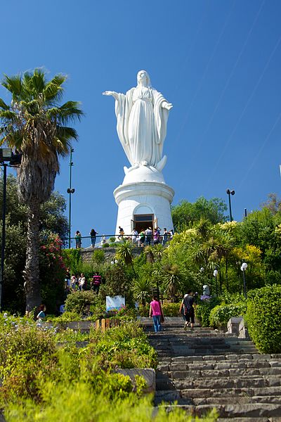 Image: Chile   Santiago 24   Virgin Mary statue on Cerro San Cristóbal (6977789601)