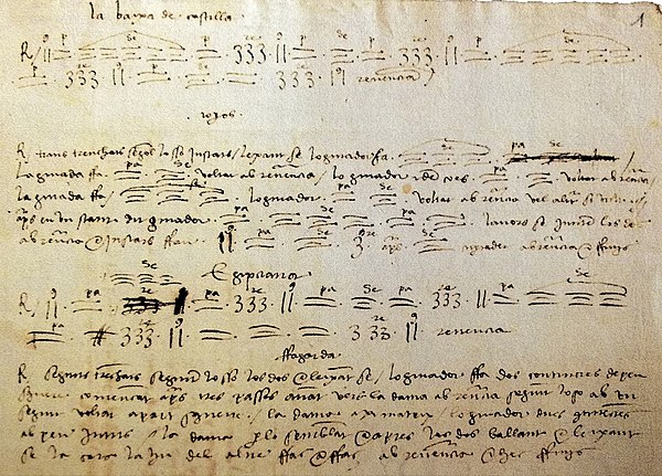 One of the first documents with choreographic signs is the Catalan manuscript of Cervera from 1496