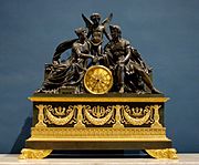 Patinated bronze (above) and ormolu (below) Empire style clock, c. 1810, by Pierre-Philippe Thomire
