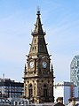 * Nomination Closer view northwest across the rooftops to the clock tower of Liverpool Municipal Buildings. --Rodhullandemu 19:49, 7 July 2019 (UTC) * Promotion Looks like there is a heat distortion, probably caused by too much sharpening / clarity / luminance --Podzemnik 01:13, 8 July 2019 (UTC) Well, there are heating vent outlets at the bottom of the image, but as one professional says "no amount of fancy gear or flawless camera technique can fix photos ruined by heat distortion." I can't say I'd noticed it. Rodhullandemu 06:19, 8 July 2019 (UTC) I don’t want to disturb your discussion, but I would say the image is OK – some traces of heat distortion and maybe a bit too much sharpening, right, but still good. --Aristeas 08:59, 12 July 2019 (UTC)  Comment I have no objection to anyone voting on this image. Rodhullandemu 17:09, 13 July 2019 (UTC)  Support Ok, IMHO the image is (in spite of the heat distortion) OK for QI; the composition etc. are fine. --Aristeas 11:50, 14 July 2019 (UTC)