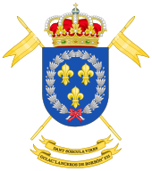 Coat of arms of the Cavalry Group "Lancers of Bourbon"
(11th Cavalry Regiment "Spain") Coat of Arms of the 1st-11 Light Armored Cavalry Group Bourbon Lancers.svg