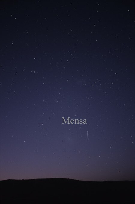 The constellation Mensa as seen by the naked eye