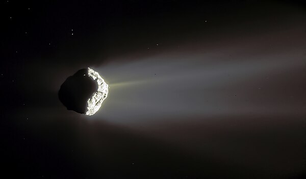 False-colour image of the comet outgassing, 15 April 2015