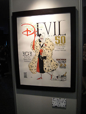 Cruella Devill na capa ilustrativa da Disney
