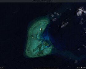Image satellite du récif South prise par un satellite Sentinel.