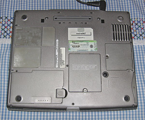 2003's Dell Latitude laptop with dock connector (parallel to top edge)