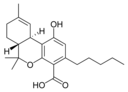 Chemical structure of Δ9-tetrahydrocannabinolic acid B.