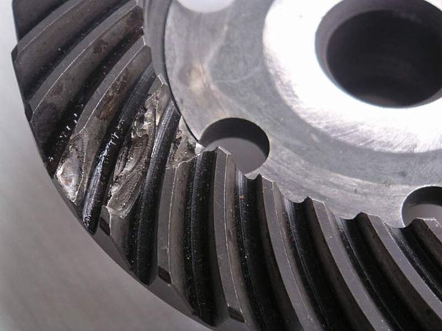 Broken gear teeth on a piece of machinery