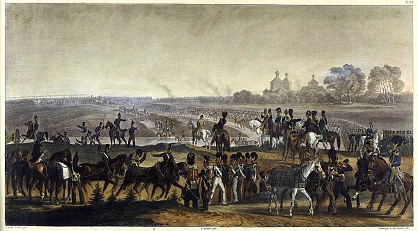 First Battle of Krasnoi; the Grande Armée crosses the Dnieper on 14 August by Christian Wilhelm von Faber du Faur.