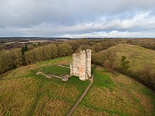 Aerial photo of Donnington Castle in 2020 Donnington Castle, Newbury, View 2.jpg