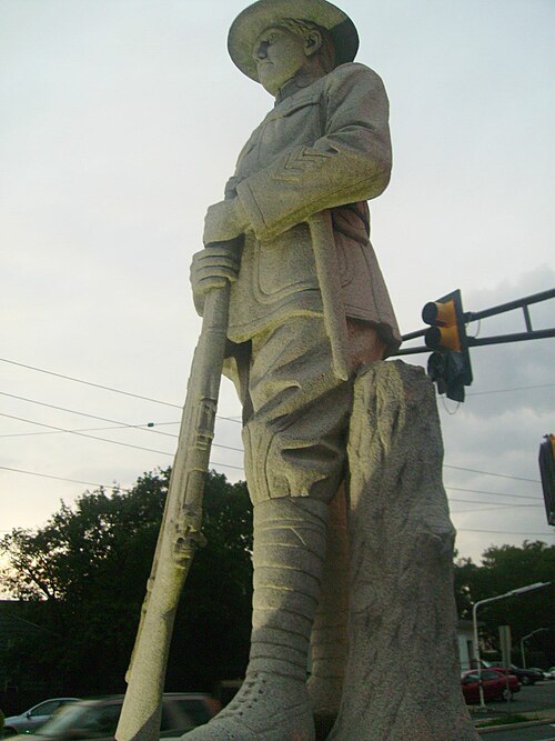 The Doughboy statue in downtown Highland Park