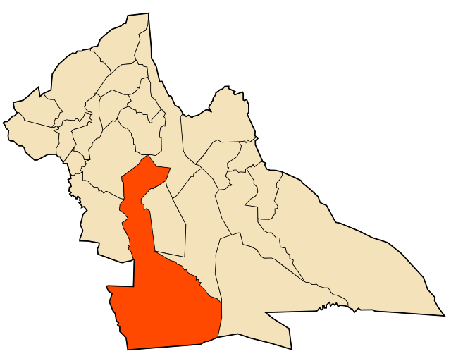 Localização da cidade dentro da província de Laghouat