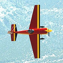 An early version of the Edge 540 with a wire-braced tail Edge 540 In Flight 1.jpg